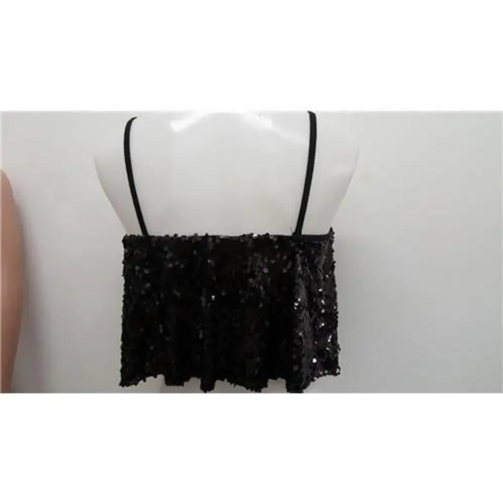 Pre-Owned Dance Costume Top Medium Child Black Balera SQ8386 Jazz Tap Clogging
